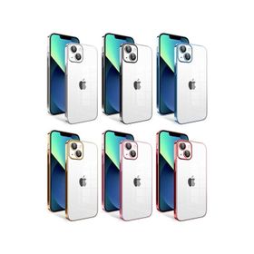 Zore Apple iPhone 13 Uyumlu Kırmızı Kamera Korumalı Renkli Çerçeveli Garaj Kapak Kılıf