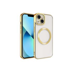 Zore Apple iPhone 13 Uyumlu Magsafe Wireless Şarj Özellikli Setro Silikon Gold Kılıf