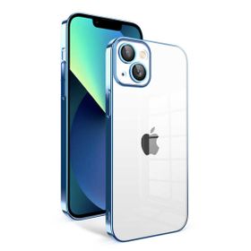 Zore Apple iPhone 13 Uyumlu Mavi Açık Kamera Korumalı Renkli Çerçeveli Garaj Kapak Kılıf