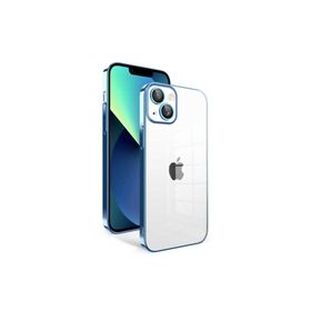 Zore Apple iPhone 13 Uyumlu Mavi Açık Kamera Korumalı Renkli Çerçeveli Garaj Kapak Kılıf