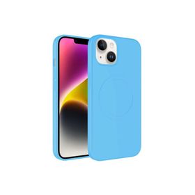 Zore Apple iPhone 13 Uyumlu Mavi Açık Magsafe Wireless Şarj Özellikli Pastel Renk Silikon Plas Kapak Kılıf