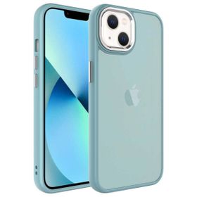 Zore Apple iPhone 13 Uyumlu Mavi Buzlu Sert PC May Kapak Kılıf