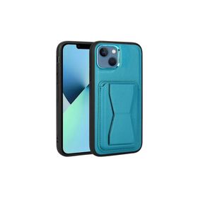 Zore Apple iPhone 13 Uyumlu Mavi Kartlıklı Standlı ​Pu Deri Memo Kapak Kılıf