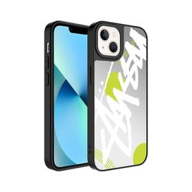 Zore Apple iPhone 13 Uyumlu Mirror Kapak Yazı Aynalı Desenli Kamera Korumalı Parlak Kılıf