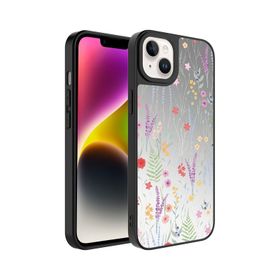 Zore Apple iPhone 14 Plus Aynalı Dallar Desenli Kamera Korumalı Parlak Mirror Kapak Kılıf