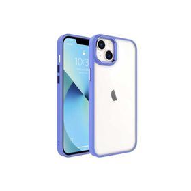 Zore Apple iPhone 14 Plus Uyumlu Lavendery Gray Krom Kapak Kılıf