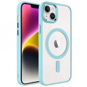 Zore Apple iPhone 14 Plus Wireless Şarj Özellikli Krom Magsafe Silikon Kapak Kılıf