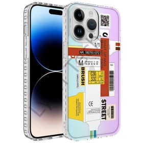 Zore Apple iPhone 14 Pro Airbag Kenarlı Renkli Desenli Silikon Elegans Kapak Kılıf
