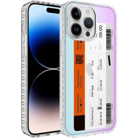 Zore Apple iPhone 14 Pro Airbag Kenarlı Renkli Desenli Silikon Elegans Kapak Kılıf
