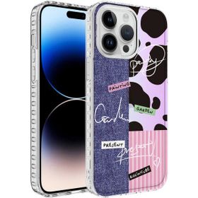 Zore Apple iPhone 14 Pro Airbag Kenarlı Renkli Desenli Silikon Elegans Kapak Kılıf