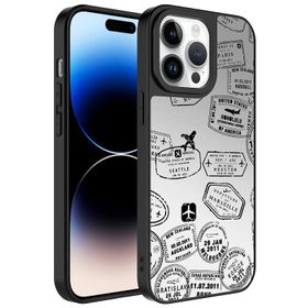 Zore Apple iPhone 14 Pro Aynalı Desenli Kamera Korumalı Parlak Mirror Kapak Kılıf