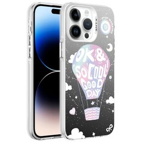 Zore Apple iPhone 14 Pro Desenli Silver Sert Kapak Kılıf