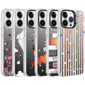 Zore Apple iPhone 14 Pro Desenli Silver Sert Kapak Kılıf