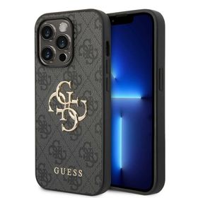 Zore Apple iPhone 14 Pro Guess PU Deri Büyük Metal Logo Dizaynlı Kapak Kılıf