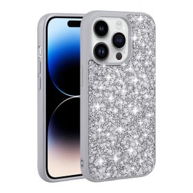 Zore Apple iPhone 14 Pro Max (6.7) Parlak Taşlı Tasarım Zore Linea Kapak Pembe Kılıf