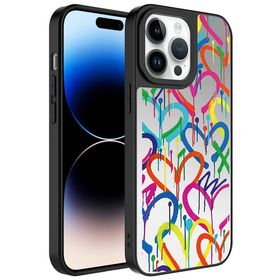 Zore Apple iPhone 14 Pro Max Aynalı Desenli Kamera Korumalı Parlak Mirror Kapak Kılıf