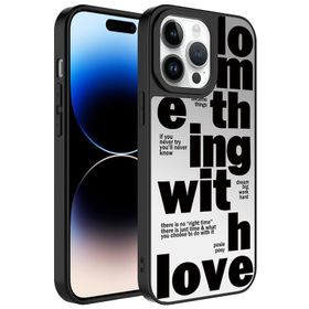 Zore Apple iPhone 14 Pro Max Aynalı Desenli Kamera Korumalı Parlak Mirror Kapak Kılıf