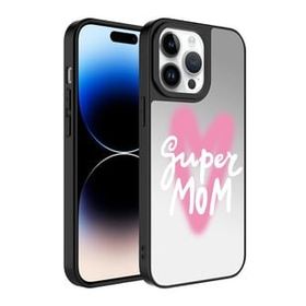 Zore Apple iPhone 14 Pro Max Aynalı Desenli Kamera Korumalı Parlak Mirror Kapak Kılıf