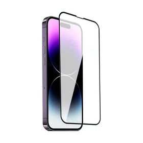 Zore Apple iPhone 14 Pro Max ​​​​​​​​​​​​Darbeye Dayanıklı Anti Statik Temperli Cam Siyah Ekran Koruyucu