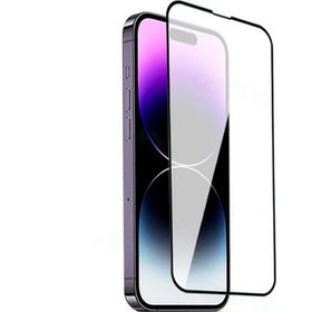 Zore Apple iPhone 14 Pro Max ​​​​​​​​​​​​Darbeye Dayanıklı Anti Statik Temperli Cam Siyah Ekran Koruyucu
