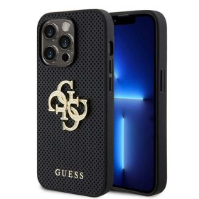 Zore Apple iPhone 14 Pro Max Guess Orijinal Lisanslı Delikli Yazı ve 4G Glitter Büyük Metal Logolu Kapak Kılıf