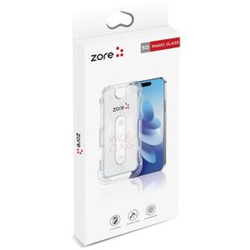 Zore Apple iPhone 14 Pro Max Kolay Uygulama Aparatlı 5D Magic Glass Cam Ekran Koruyucu