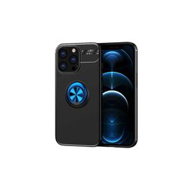 Zore Apple iPhone 14 Pro Max Ravel Silikon Kapak Siyah-Mavi Cep Telefonu Kılıfı