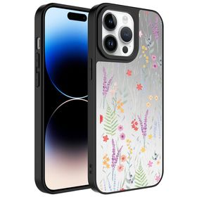 Zore Apple iPhone 14 Pro Max Uyumlu Dallar Aynalı Desenli Kamera Korumalı Parlak Mirror Kapak Kılıf