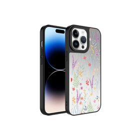 Zore Apple iPhone 14 Pro Max Uyumlu Dallar Aynalı Desenli Kamera Korumalı Parlak Mirror Kapak Kılıf