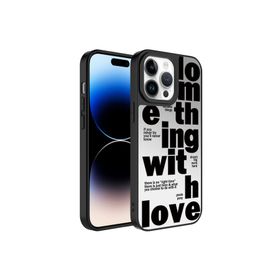 Zore Apple iPhone 14 Pro Max Uyumlu Love Aynalı Desenli Kamera Korumalı Parlak Mirror Kapak Kılıf