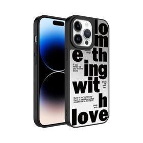 Zore Apple iPhone 14 Pro Max Uyumlu Love Aynalı Desenli Kamera Korumalı Parlak Mirror Kapak Kılıf