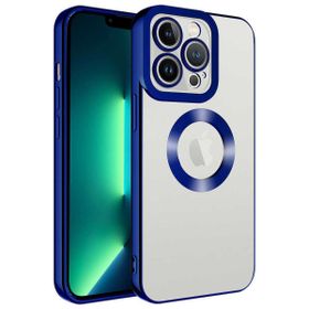 Zore Apple iPhone 14 Pro Max Uyumlu Mavi Kamera Korumalı Logo Gösteren Omega Kapak Kılıf