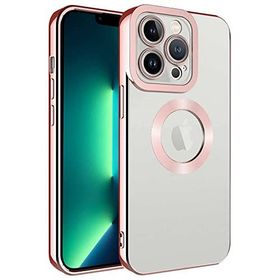 Zore Apple iPhone 14 Pro Max Uyumlu Rose Gold Kamera Korumalı Logo Gösteren Omega Kapak Kılıf