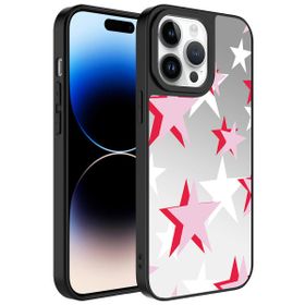 Zore Apple iPhone 14 Pro Max Uyumlu Yıldız Aynalı Desenli Kamera Korumalı Parlak Mirror Kapak Kılıf