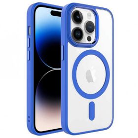 Zore Apple iPhone 14 Pro Max Wireless Şarjlı Krom Magsafe Silikon Kapak Kılıf