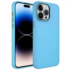 Zore Apple iPhone 14 Pro Metal Çerçeve ve Buton Tasarımlı Silikon Luna Kapak Kılıf