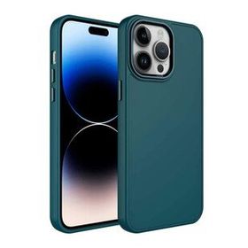 Zore Apple iPhone 14 Pro Metal Çerçeve ve Buton Tasarımlı Silikon Luna Kapak Kılıf