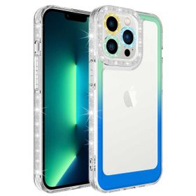 Zore Apple iPhone 14 Pro Simli ve Renk Geçiş Tasarımlı Lens Korumalı Park Kapak Kılıf