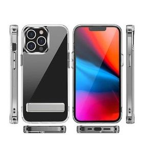 Zore Apple iPhone 14 Pro Standlı Şeffaf Silikon L-Stand Kapak Kılıf