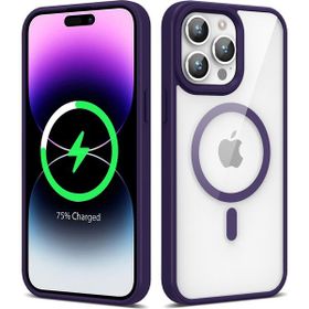 Zore Apple iPhone 14 Pro Uyumlu Derin Mor Magsafe Wireless Şarj Özellikli Silikon Ege Kapak Kılıf