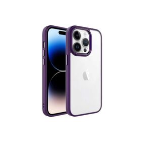 Zore Apple iPhone 14 Pro Uyumlu Krom Kapak Derin Mor Kılıf