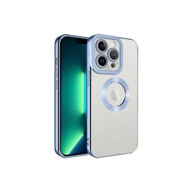Zore Apple iPhone 14 Pro Uyumlu Mavi Açık Kamera Korumalı Logo Gösteren Omega Kapak Kılıf