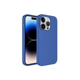 Zore Apple iPhone 14 Pro Uyumlu Mavi Magsafe Wireless Şarj Özellikli Pastel Renk Silikon Plas Kapak Kılıf