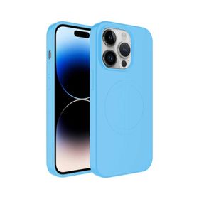 Zore Apple iPhone 14 Pro Uyumlu Mavi Magsafe Wireless Şarj Özellikli Pastel Renk Silikon Plas Kapak Kılıf