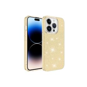 Zore Apple iPhone 14 Pro Uyumlu Shining Silikon Gold Kılıf
