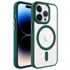 Zore Apple iPhone 14 Pro Wireless Şarj Özellikli Krom Magsafe Silikon Kapak Kılıf