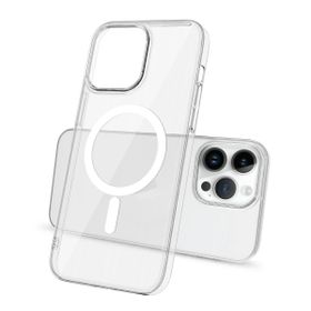 Zore Apple iPhone 14 Pro Wireless Şarj Özellikli Şeffaf Tek Kamera Çerçeveli Porto Kapak Kılıf