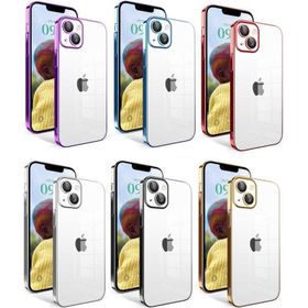 Zore Apple iPhone 14 Uyumlu Kamera Korumalı Renkli Çerçeveli Garaj Kapak Lila Kılıf