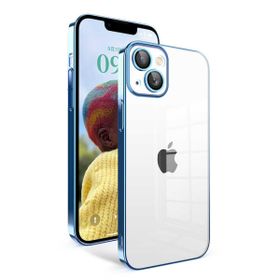 Zore Apple iPhone 14 Uyumlu Kamera Korumalı Renkli Çerçeveli Garaj Kapak Mavi Açık Kılıf