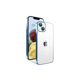 Zore Apple iPhone 14 Uyumlu Kamera Korumalı Renkli Çerçeveli Garaj Kapak Mavi Açık Kılıf
